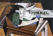 Juan Gris Fruit dish book and newspaper oil on canvas